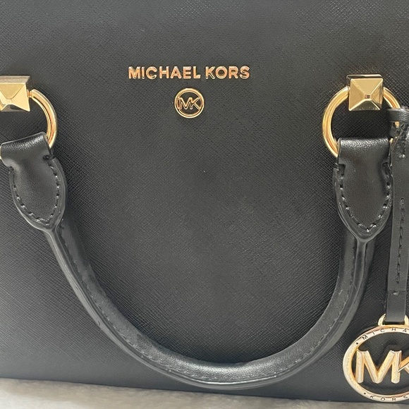 Michael Kors Edith Saffiano Satchel Handbag, Crossbody Black Pre-Owned - Picture 4 of 15